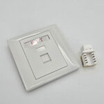FTT Networking Face Plate, Single Gang White with Cat6 Keystone Jack w shuttle 86X86mm