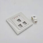 FTT Networking Face Plate, Three Gangs White with Cat6 Keystone Jack w shuttle 86X86mm