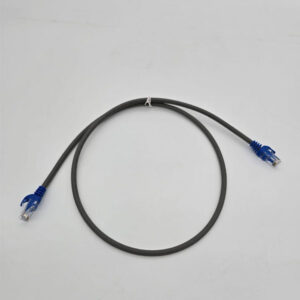 52614111120010- Cat6 patch cord U-UTP 24AWG dark grey color with blue boots  1m LSZH