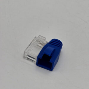 Cat6a unshielded connector with blue boot