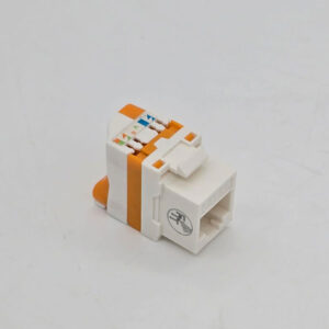 53714329-FTT  Networking Keystone Jack Cat6a Unshielded toolless type Orange Inline 180D KJ21244