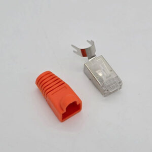 571716-CAT7 shielded connector with orange boot and plug