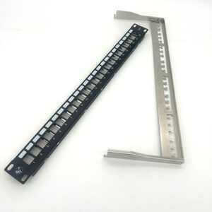 Cat7 SFTP Patch Panel 1U 19 rack Black 24ports wShutter