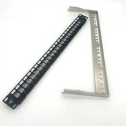 Cat7 SFTP Patch Panel 1U 19 rack Black 24ports wShutter
