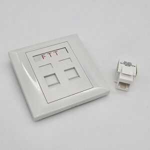 Dual ports UK faceplate Cat6