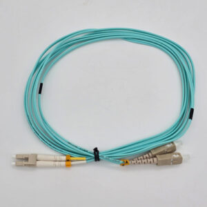 FTT Patch Cord, LC-UPC-SC-UPC MM OM3 DX 3m 2mm Cyan