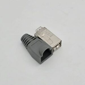 cat6a FTP keystone jack shielded with boot Grey